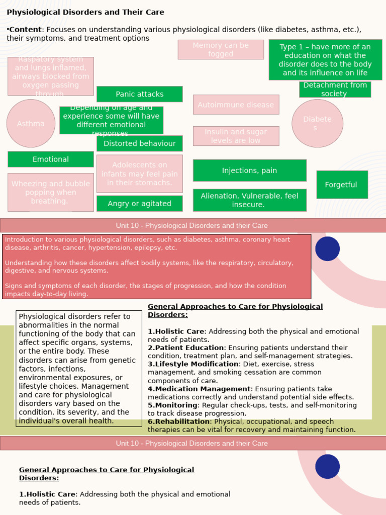 Care Approaches for Physiological Disorders | PDF | Human Body ...