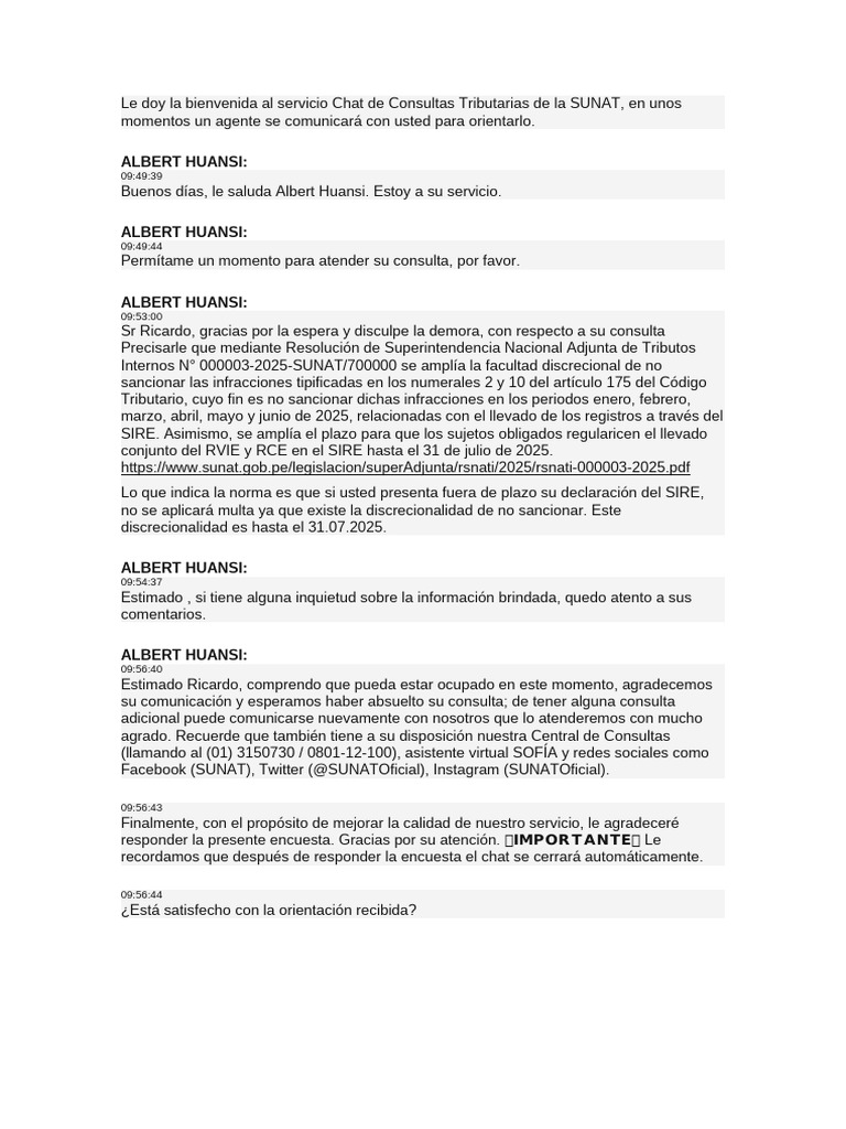 Ampliación de plazos SUNAT 2025 | PDF