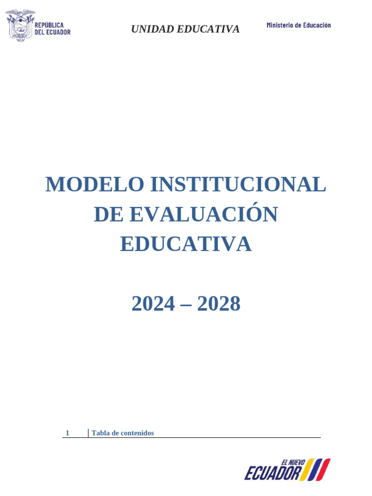 Modelo de Evaluación Educativa 2024-2028 | PDF | Evaluación | Enseñando