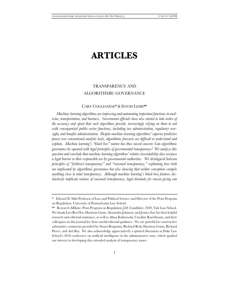 TRANSPARENCY | PDF | Machine Learning | Artificial Intelligence