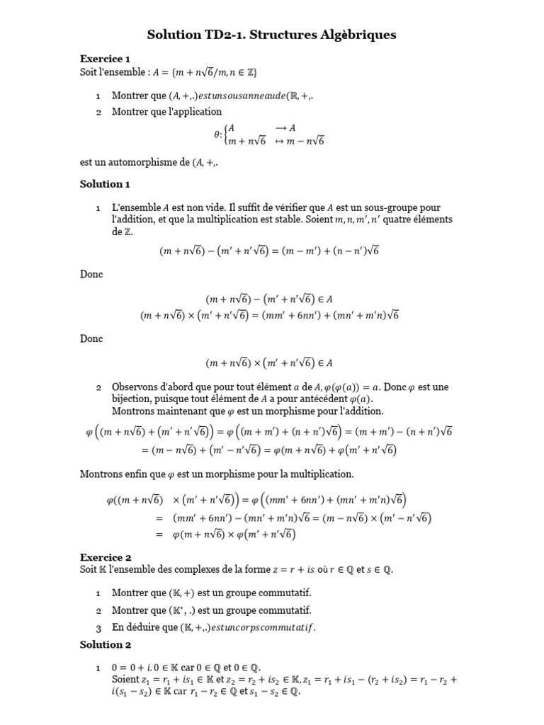 Structures algébriques et idéaux | PDF | Anneau (mathématiques ...