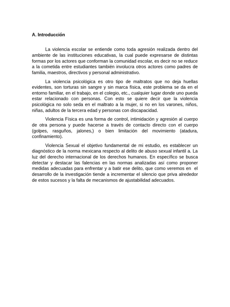 Tipos y Consecuencias de la Violencia Escolar | PDF | Violencia | La ...