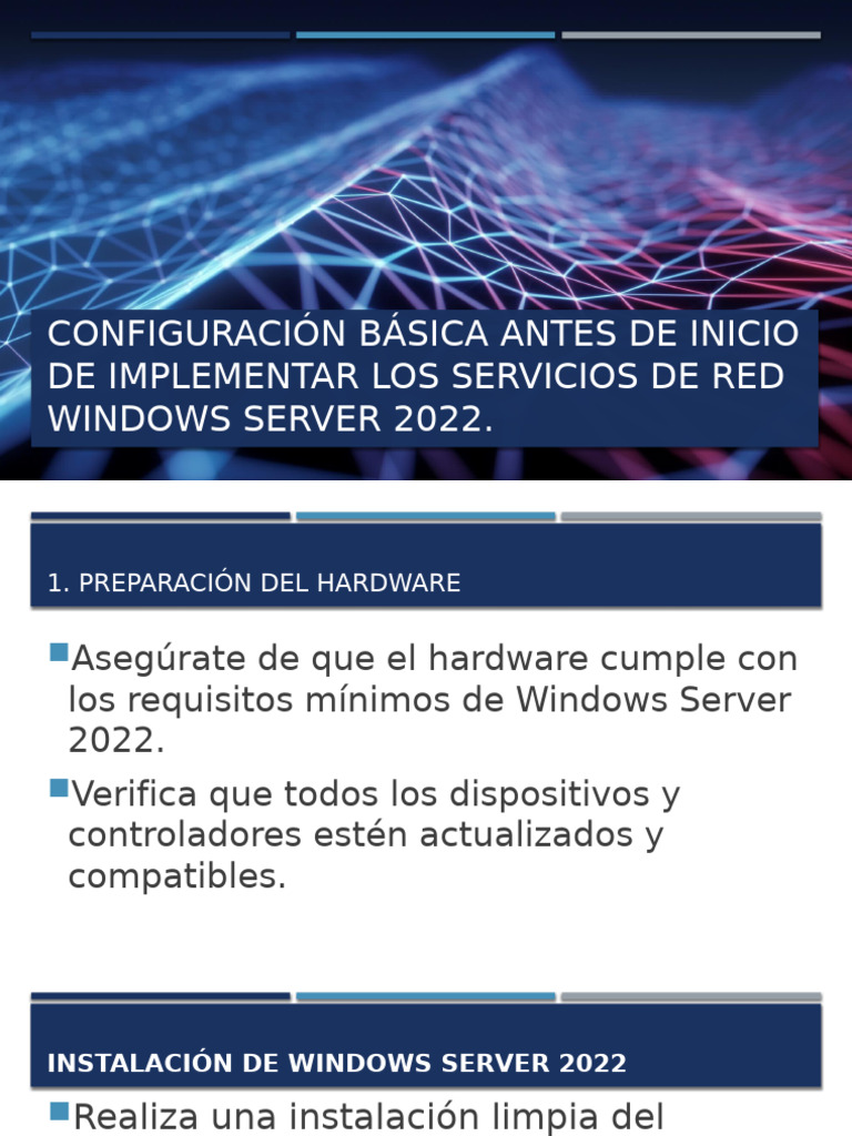 Configuración Básica Antes de Inicio de Implementar Los | PDF | Red de ...