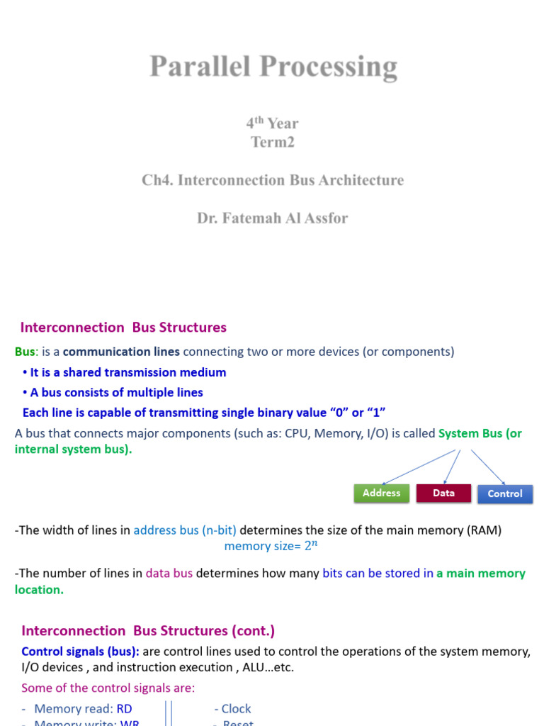 Interconnection Bus Architecture Explained | PDF | Central Processing ...
