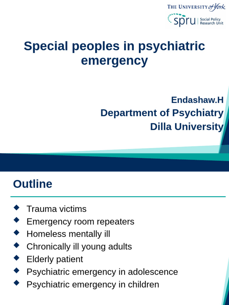 Psychiatric Emergencies: Key Populations | PDF | Psychological Trauma ...