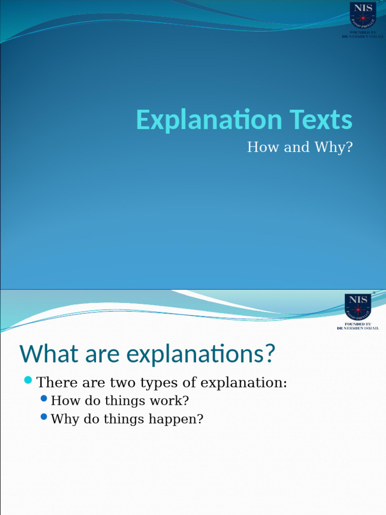 Explanation Texts: How and Why? | PDF