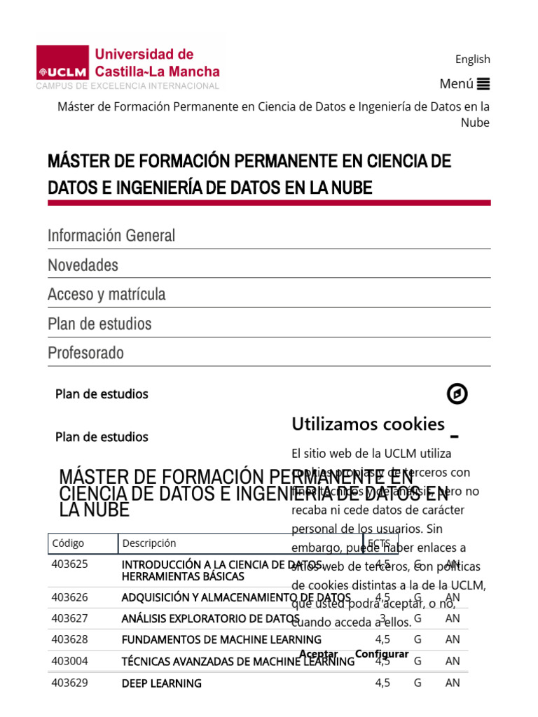 Máster en Ciencia de Datos en la Nube | PDF | Cookie HTTP | Computación ...