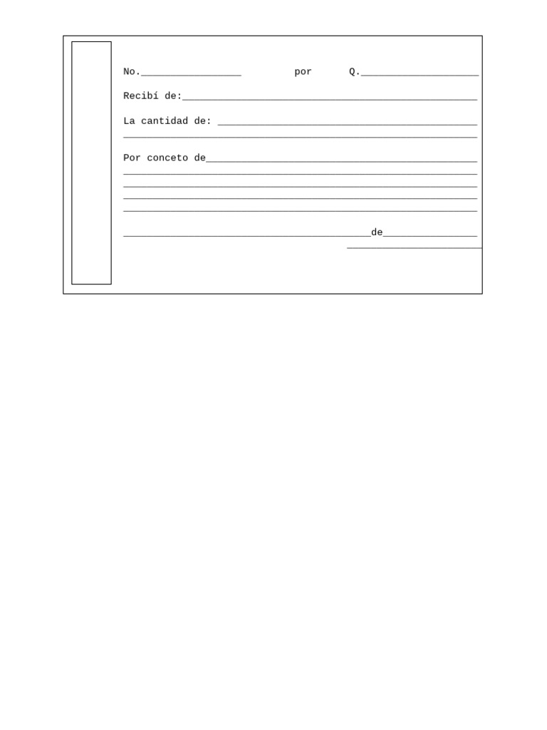 Recibo de Vale de Pago | PDF