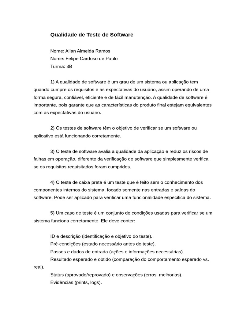 Teste de Software: Garantindo Qualidade | PDF | Testes de software ...
