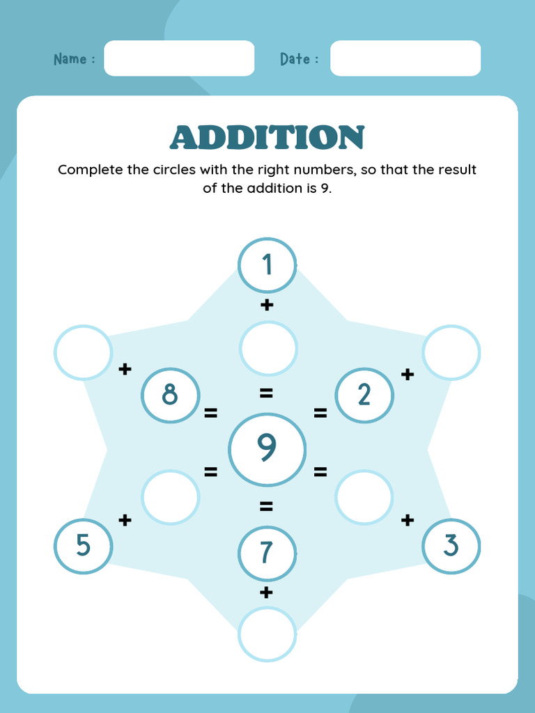 Addition Puzzle: Fill in the Circles | PDF