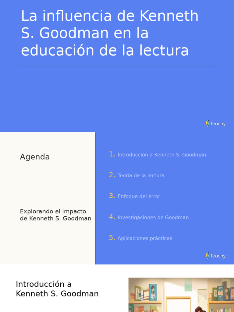 Impacto de Kenneth S. Goodman en lectura | PDF | Enseñando | Aprendizaje