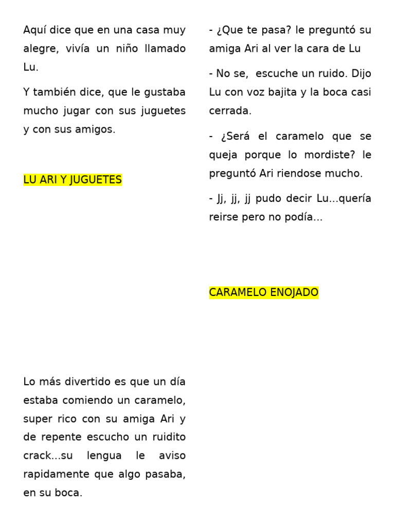 La Aventura del Diente de Lu | PDF