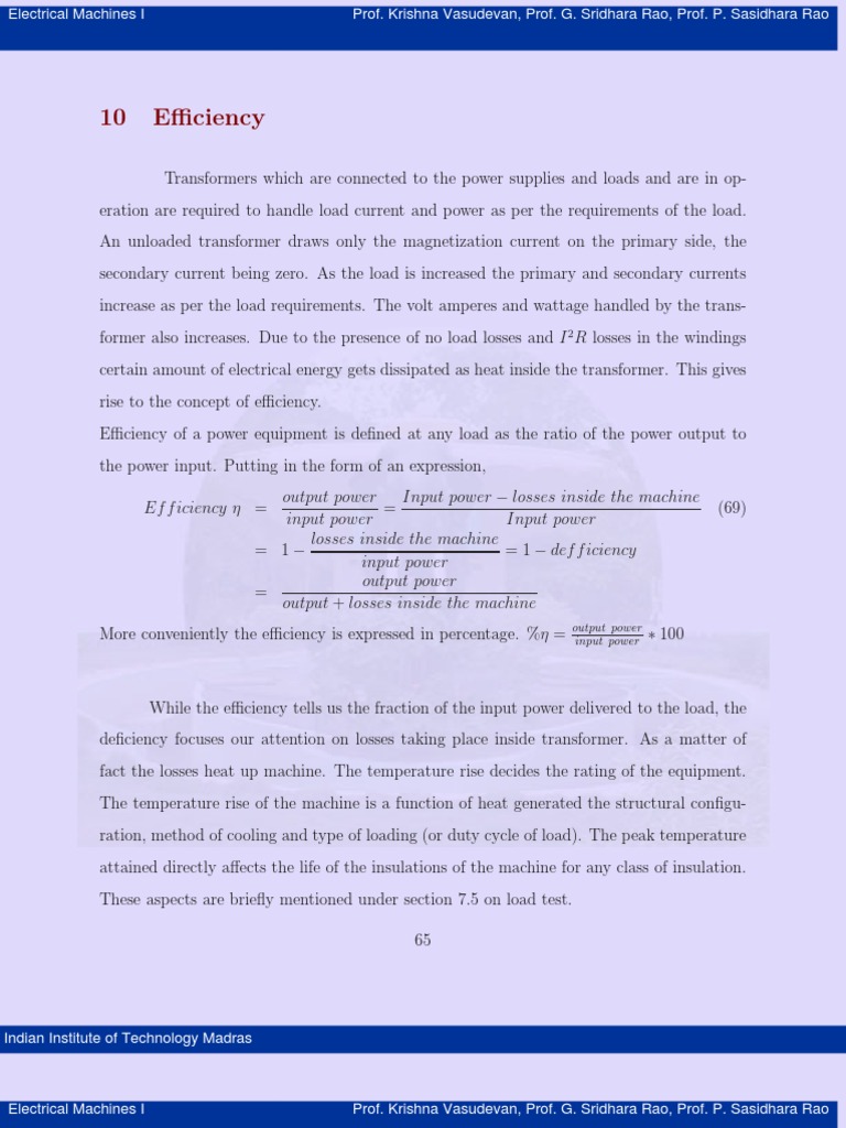 Transformer Efficiency Calculation Methods | PDF | Transformer ...