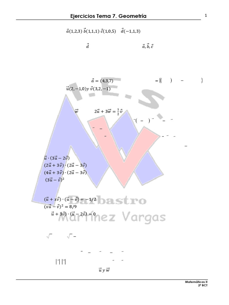 Ejercicios de Geometría en R3 | PDF | Línea (geometría) | Vector Euclidiano