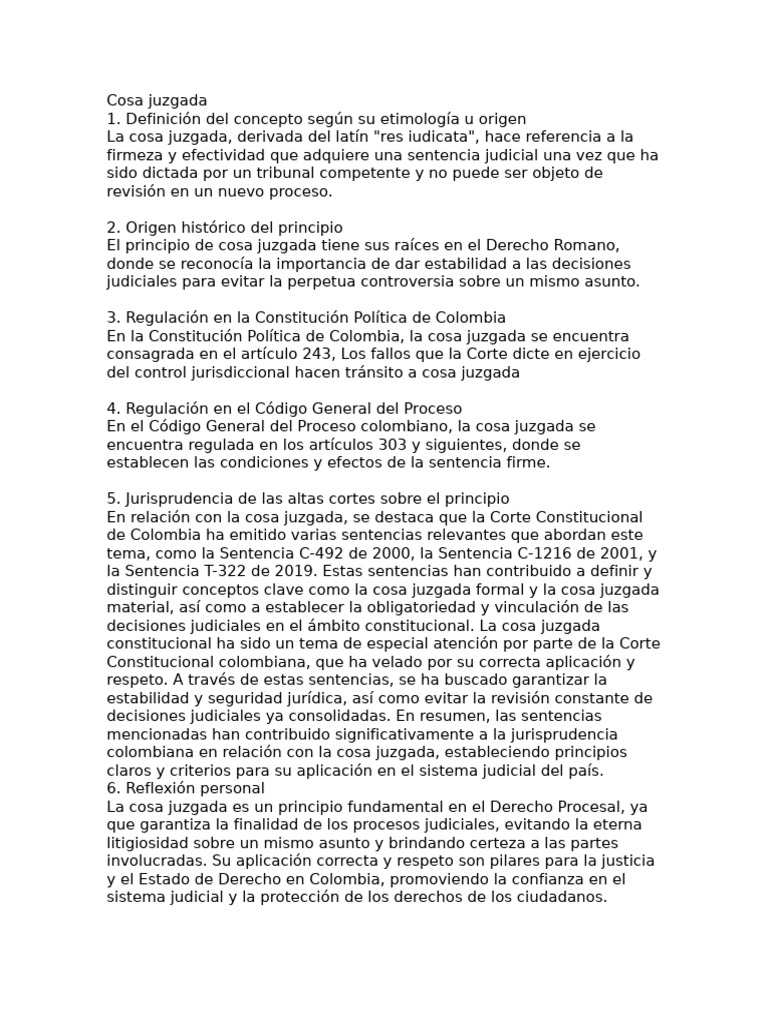 Cosa Juzgada | PDF | Res Judicata | Caso de ley