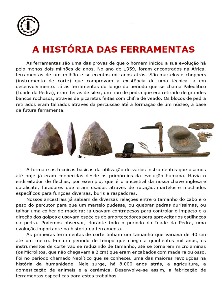 Evolução das Ferramentas na História | PDF | Ferramentas | Metalurgia