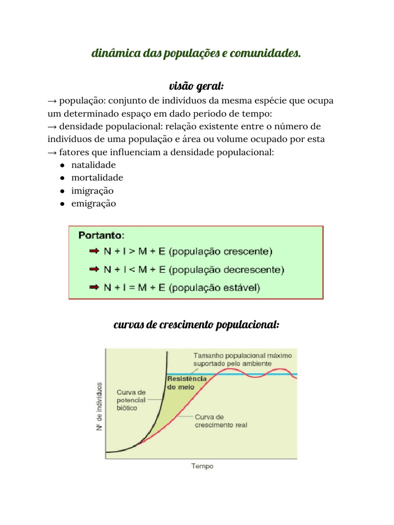 Dinâmica de Populações e Relações Ecológicas | PDF | Parasitismo ...