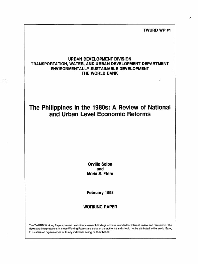 Philippines Economic Reforms 1980-1991 | PDF | Inflation | Recession