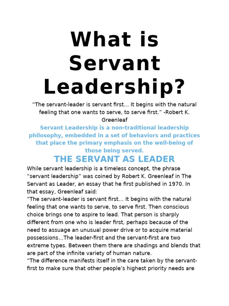 Understanding Servant Leadership | PDF | Servant Leadership | Psychology
