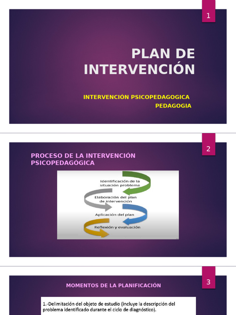Plan de Intervención Psicopedagógica | PDF