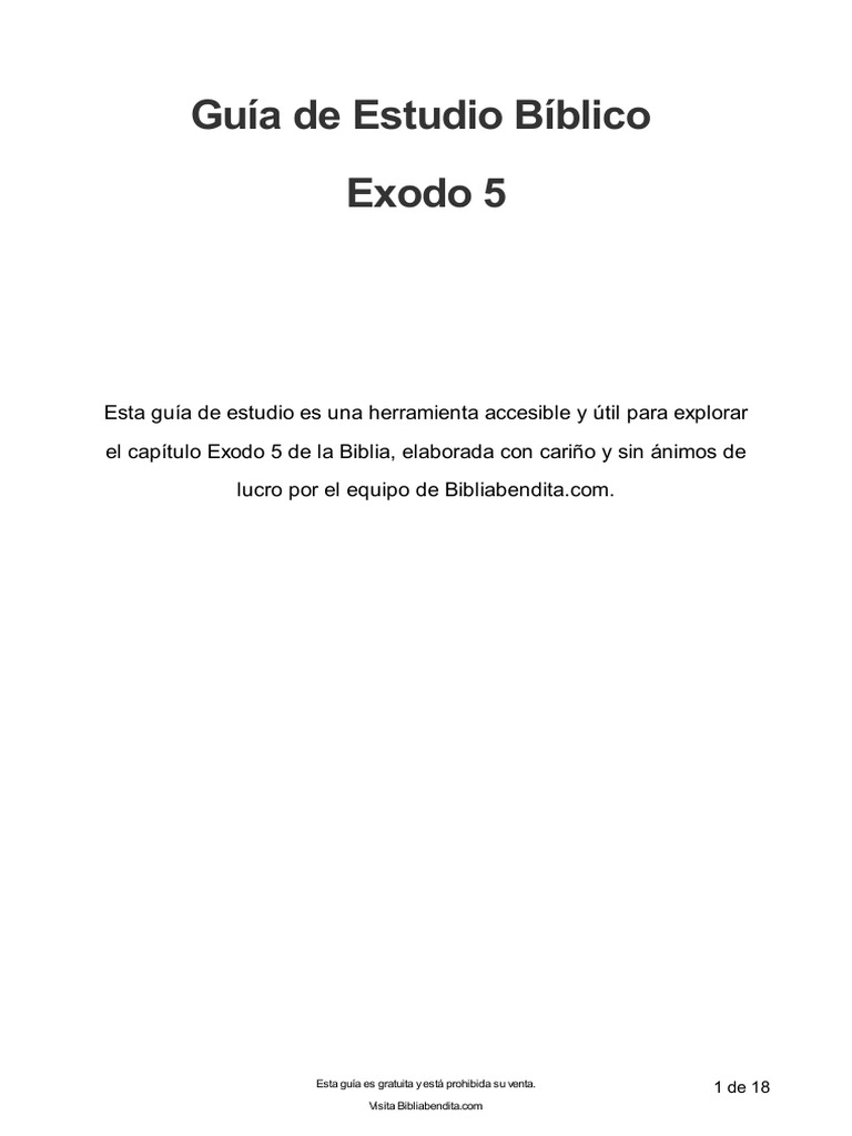 Explicación de Éxodo 5 | PDF | Libro del éxodo | Moisés