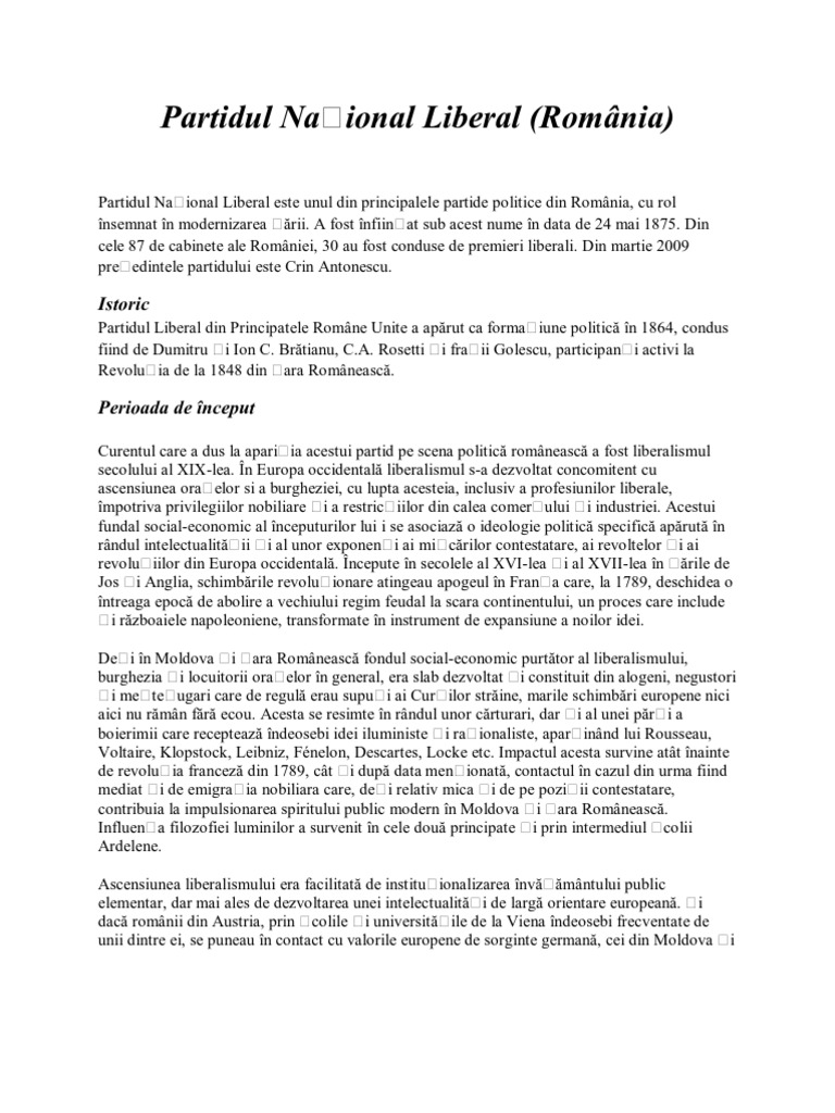 Partidul Național Liberal | PDF