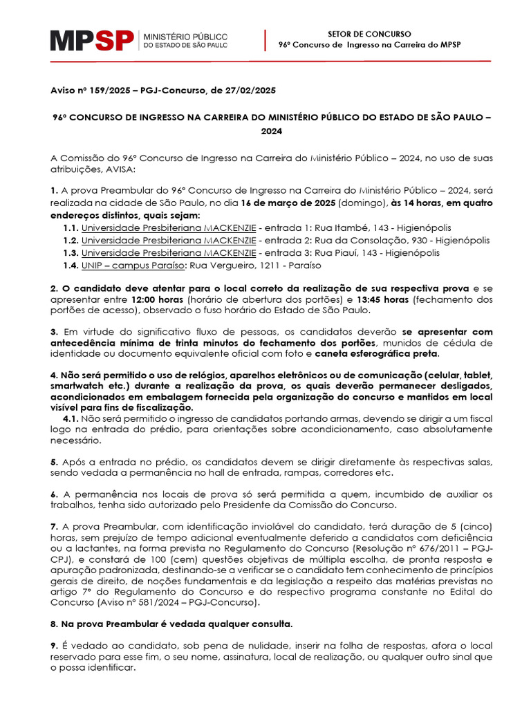 Aviso nº 159-25_Divisão de salas Preambular para site | PDF