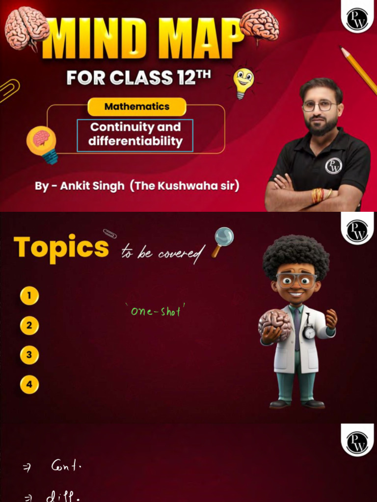 Continuity and Differentiability _ Class Notes __ Class 12th Mind Map ...