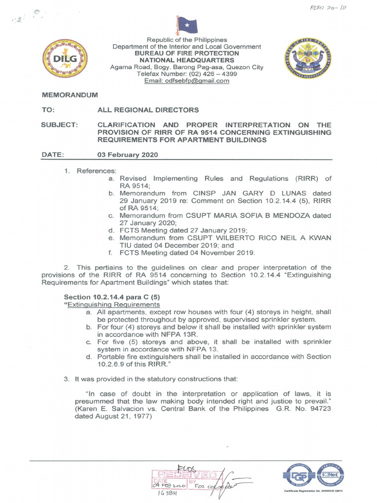 Clarification and Proper Interpretation On The Provision of RIRR of RA ...
