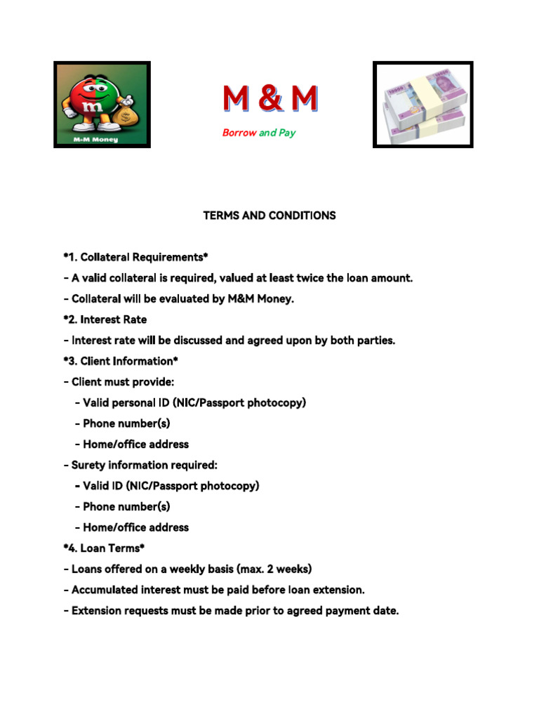 Loan Terms and Conditions Overview | PDF