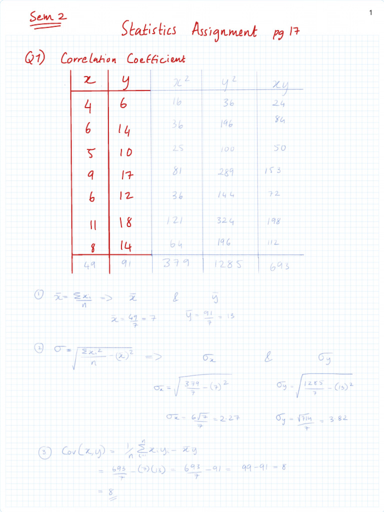 Statistics Sem 2 Assignment | PDF