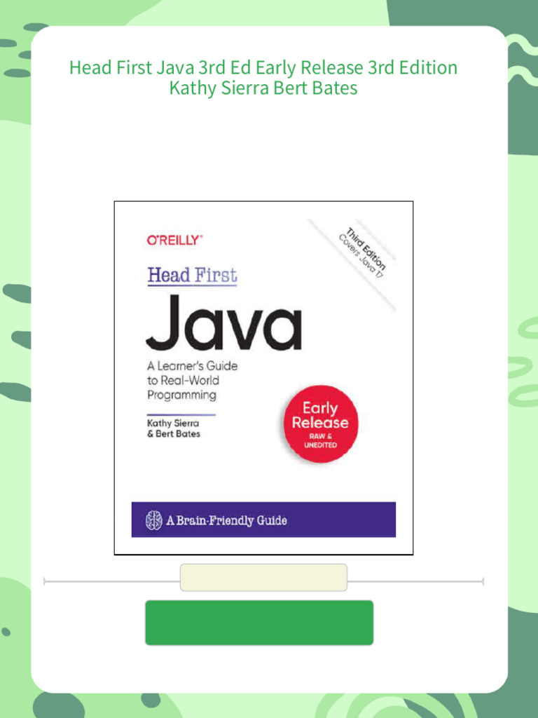 Head First Java 3rd Ed Early Release 3rd Edition Kathy Sierra Bert ... image.