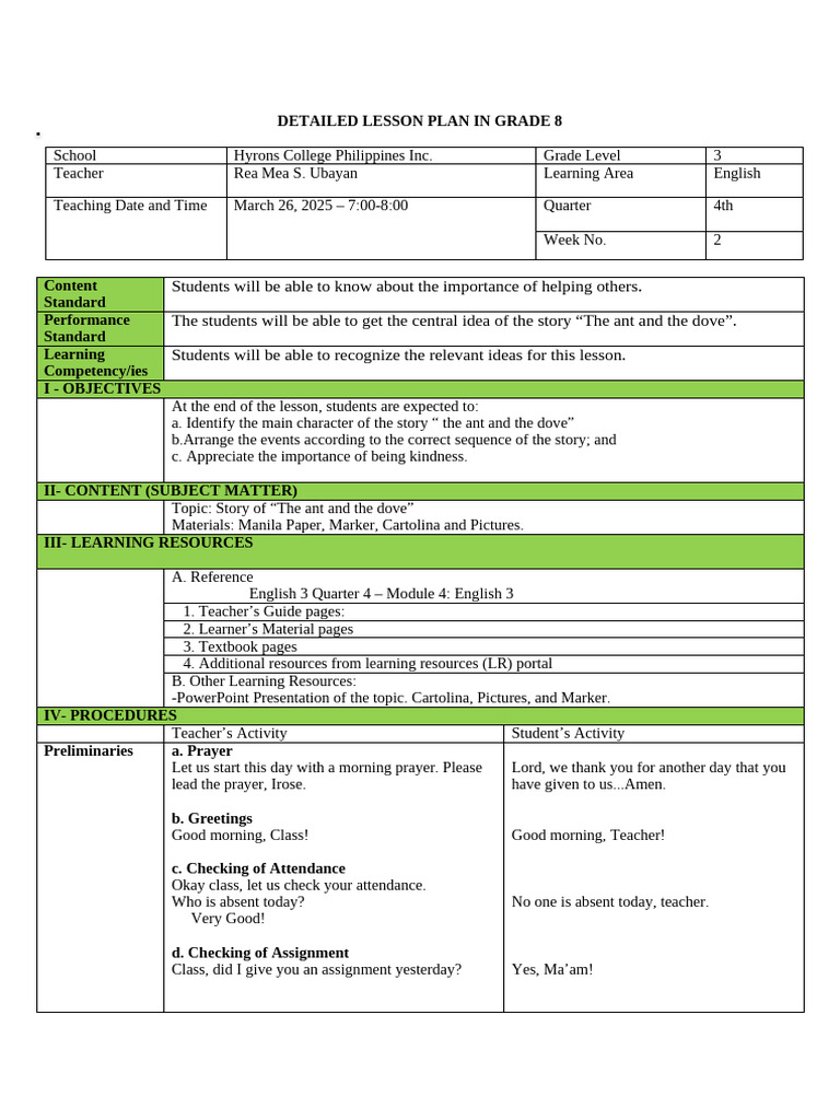 DETAILED-LESSON-PLAN-IN-ENGLISH-10-FOR-RANKING | PDF | Lesson Plan ...