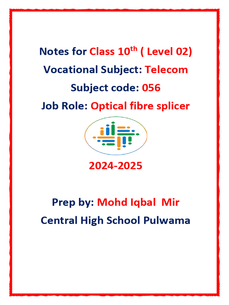 Telecom Optical Fibre Splicing Notes | PDF | Transmission Medium ...