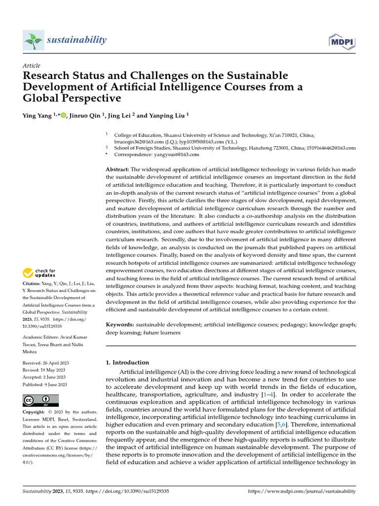 Sustainability 15 09335 | PDF | Artificial Intelligence | Intelligence ...