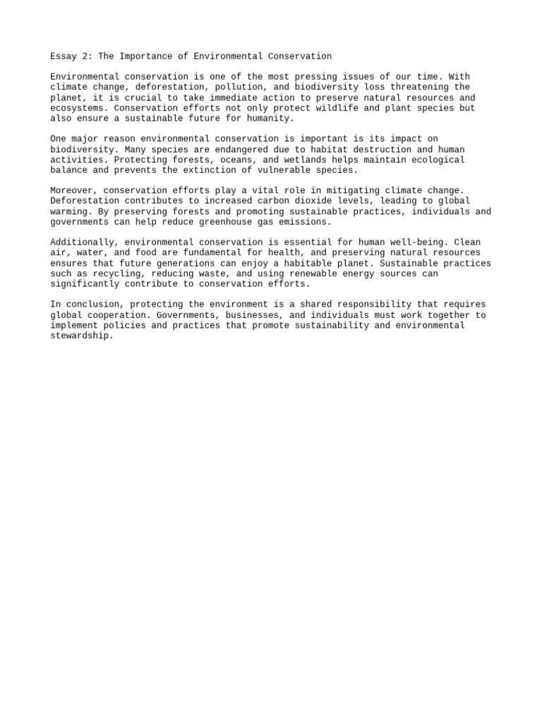 Importance of Environmental Conservation | PDF