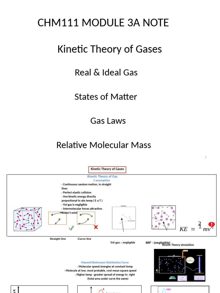 Kinetic Theory and Gas Laws Overview | PDF | Gases | Temperature