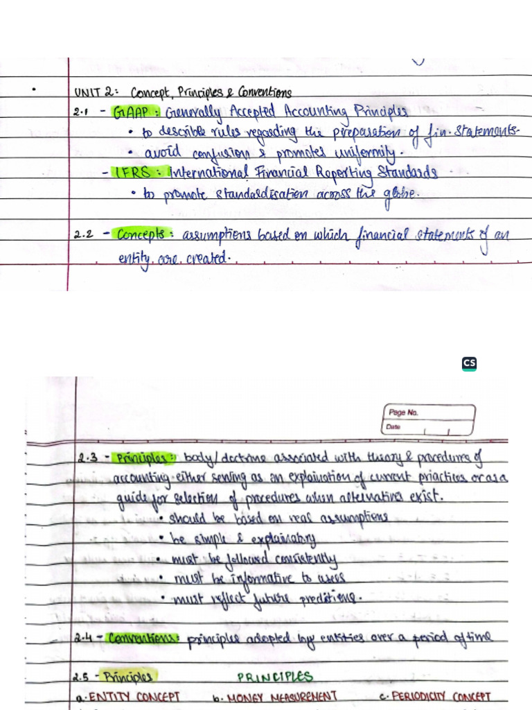 Accounting CA Foundation Notes Ch1 U2 | PDF