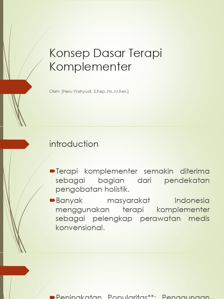 Terapi Komplementer: Pendekatan Holistik | PDF