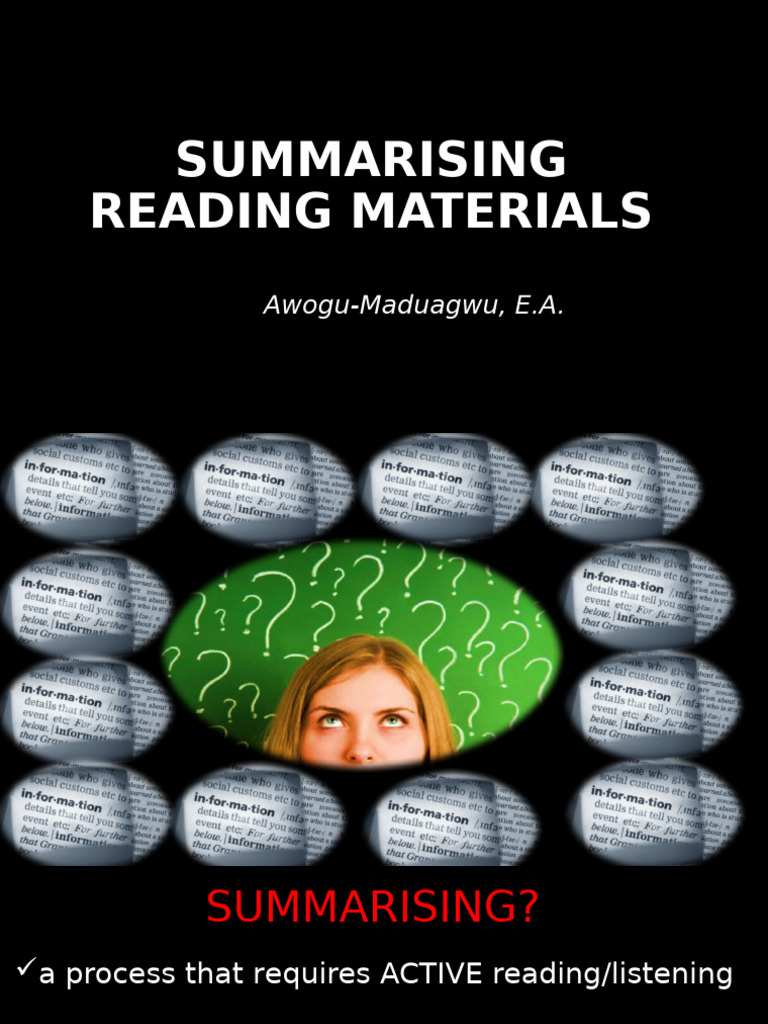 GST 111 SUMMARISING READING MATERIAL | PDF | English Language