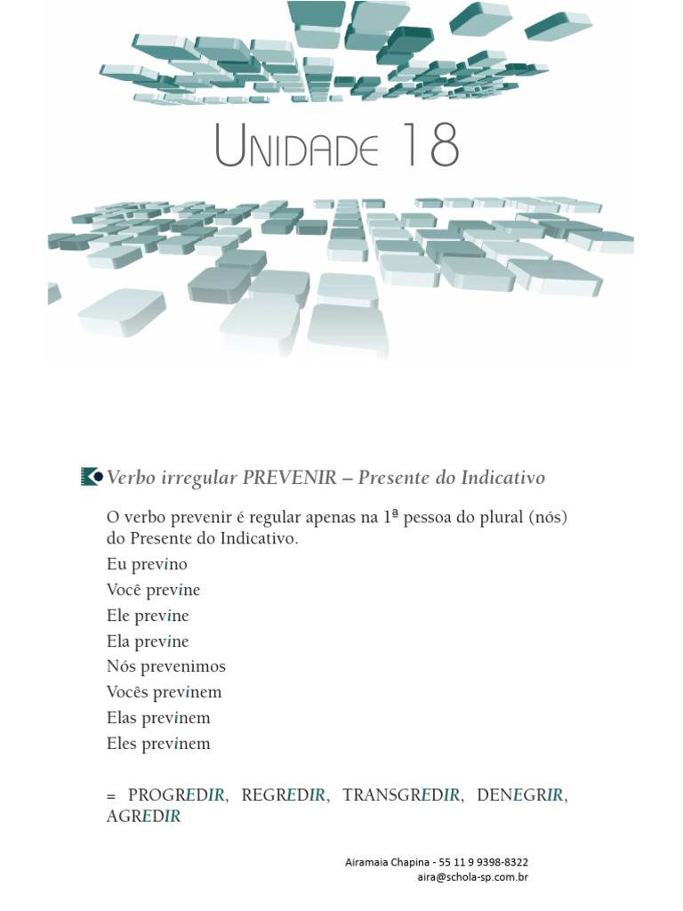 Uso do Verbo Prevenir no Indicativo | PDF