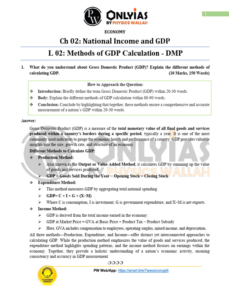 National Income Calculation Methods | PDF | Gross Domestic Product ...