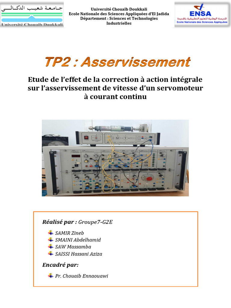 Effets d'un correcteur intégral sur asservissement | PDF | Régulation ...