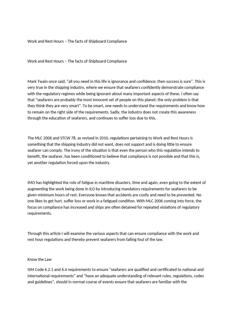 Work and Rest HRS-WPS Office | PDF | Regulatory Compliance