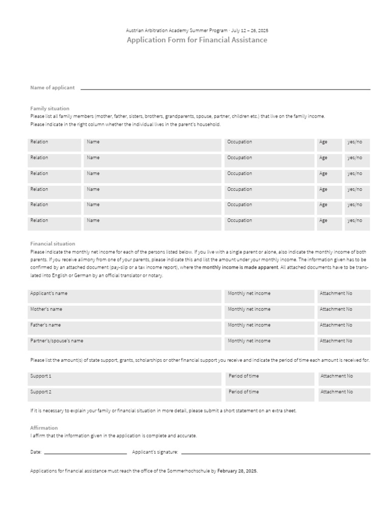 Aaa Summer Program Application Form Scholarship 2025 | PDF | Social ...