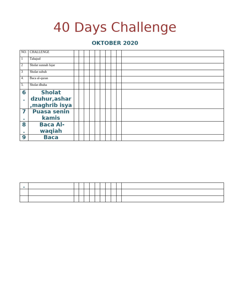 40 Days Challenge PDF