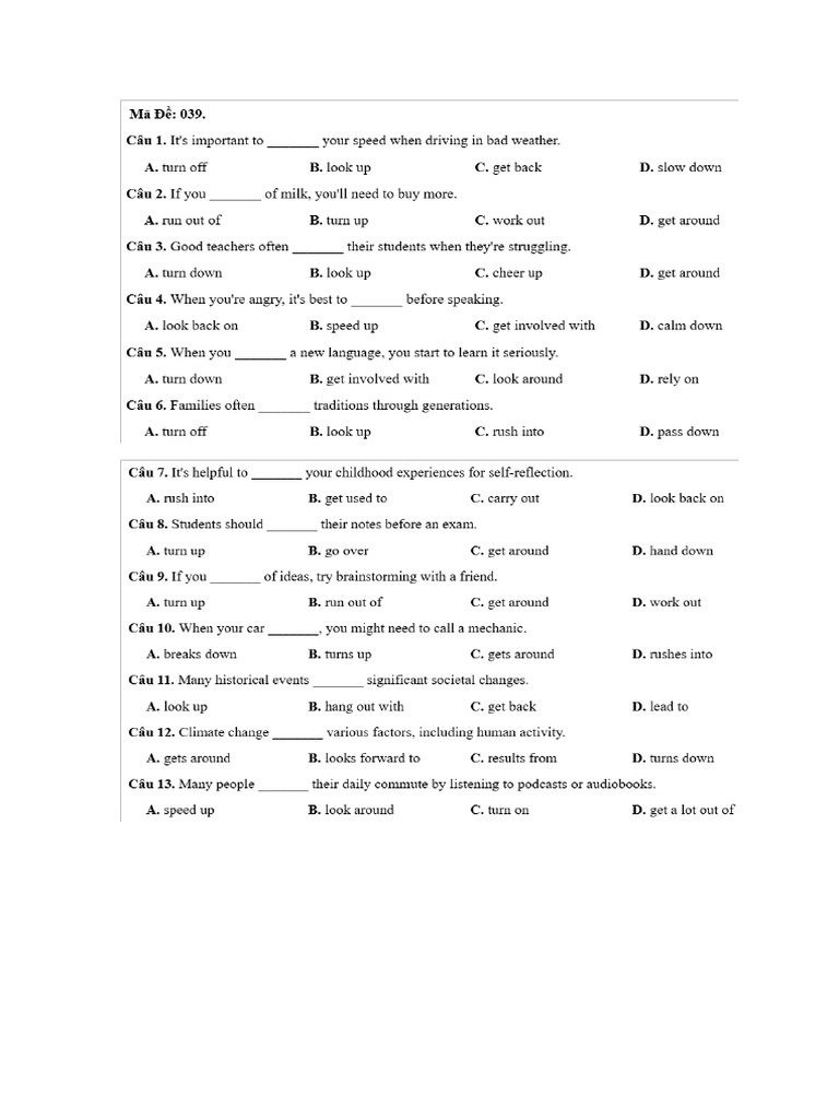 ĐỀ 39 - PHRV | PDF