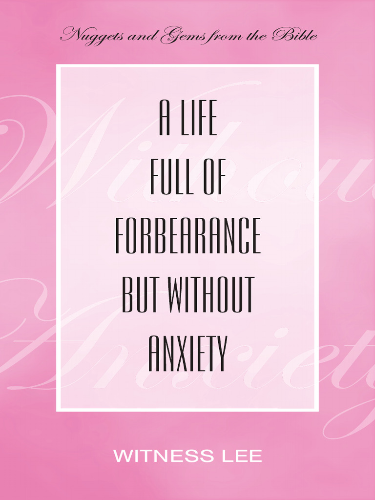 A Life Full Of Forbearance But Without Anxiety Pdf Satan Paul The