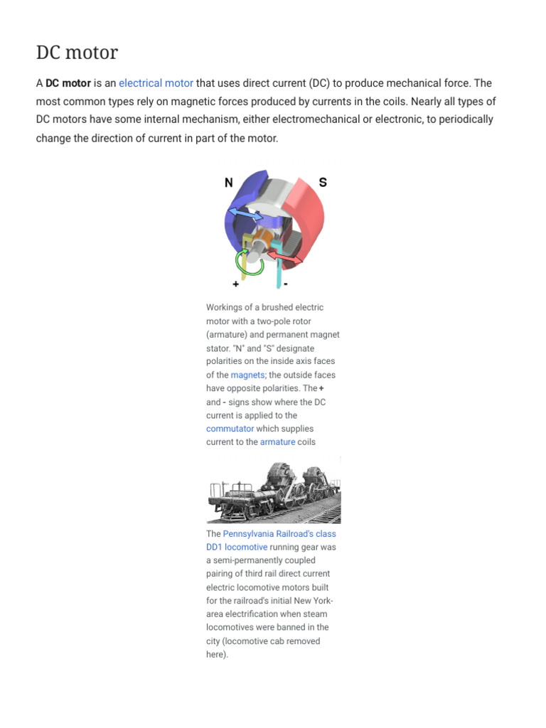 Overview of DC Motor Functionality | PDF | Electric Motor | Electric Power