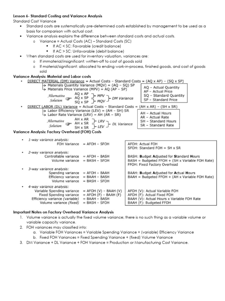 Standard Costing and Variance Analysis | PDF | Cost Of Goods Sold | Cost